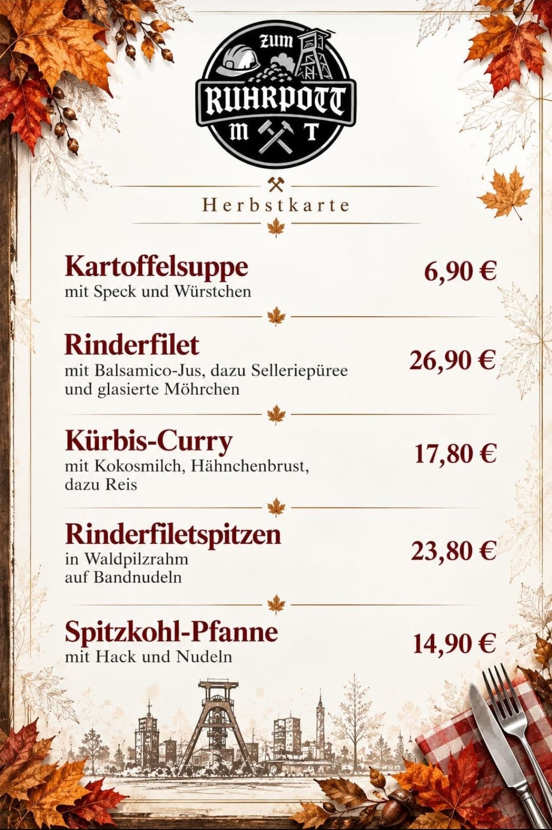 Flyer: Herbstkarte