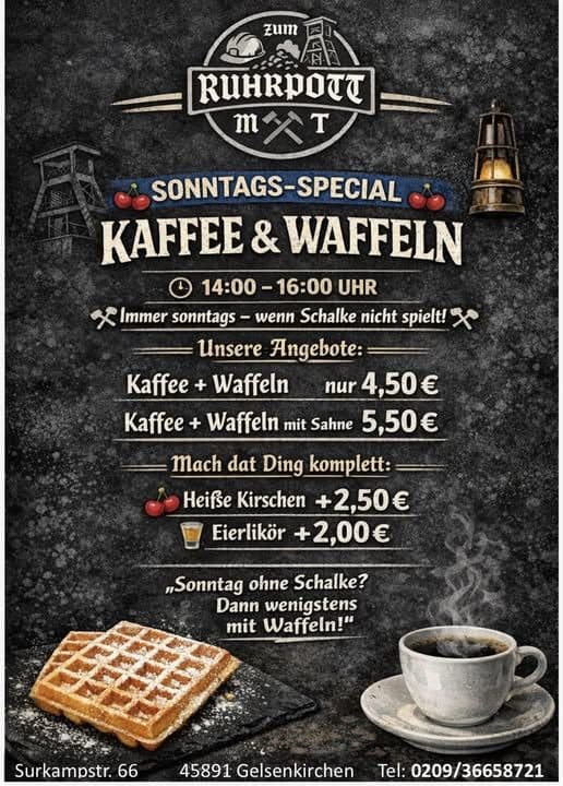 Plakat Sonntags-Special: Kaffee und Waffeln